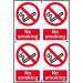 Self adhesive semi-rigid PVC No Smoking Sign (200 x 300mm). Easy to fix; simply peel off the backing and apply to a clean dry surface. 0552