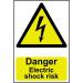 Self adhesive semi-rigid PVC Danger Electric Shock Risk Sign (200 x 300mm). Easy to fix; peel off the backing and apply to a clean and dry surface. 0750