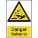 ‘Danger Solvents’ Sign; Self-Adhesive Semi-Rigid PVC (200mm x 300mm) 0856