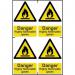 ‘Danger Highly Flammable Gases’ Sign; Self-Adhesive Semi-Rigid PVC; 4 per sheet (100mm x 150mm) 0906