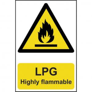 LPG Highly flammable - 1.2mm Recyclable PP 200 x 300mm 0907