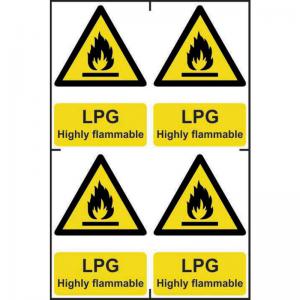 ‘LPG Highly Flammable’ Sign; Self-Adhesive