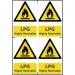 ‘LPG Highly Flammable’ Sign; Self-Adhesive Semi-Rigid PVC; 4 per sheet (100mm x 150mm) 0909