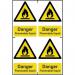 ‘Danger Flammable Liquid’ Sign; Self-Adhesive Semi-Rigid PVC; 4 per sheet (100mm x 150mm) 0912