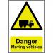 Self adhesive semi-rigid PVC Danger Moving Vehicles Sign (200 x 300mm). Easy to fix; peel off the backing and apply to a clean and dry surface. 0953
