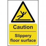 Caution Slippery Floor Surface&rsquo; Sign; Self-Adhesive Vinyl (200mm x 300mm)