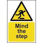 Self-Adhesive Vinyl Mind The Step sign (200 x 300mm). Easy to use and fix.