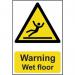 ‘Warning Wet Floor’ Sign; Self-Adhesive Semi-Rigid PVC (200mm x 300mm) 1107