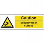 Caution Slippery Floor Surface&rsquo; Sign; Self-Adhesive Vinyl (600mm x 200mm)