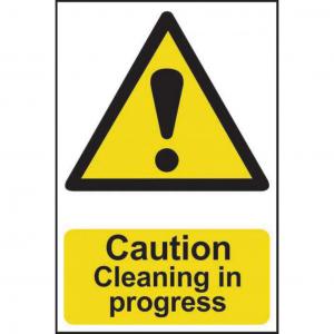 Caution Cleaning in progress - 1.2mm Recyclable PP 200 x 300mm 1114