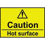 Self-adhesive vinyl Caution Hot Surface sign (75 x 50mm). Easy to use; simply peel off the backing and apply to a clean dry surface.