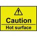 Self-adhesive vinyl Caution Hot Surface sign (75 x 50mm). Easy to use; simply peel off the backing and apply to a clean dry surface. 11163