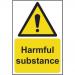 The photograph features a set of Spectrum Industrial Warning Signs, made from recyclable PP material, with a harmful substance measurement of 1.2mm. The signs measure 200 x 300mm and are clearly labeled with attention-grabbing alert symbols. The vibrant colors and clear text make these signs easily noticeable and effective in warning against potential dangers.