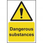 In the photograph, there are several Spectrum Industrial Danger Signs for Dangerous Substances. They are made of 1.2mm recyclable PP and measure 200 x 300mm. The signs feature bold and eye-catching text and symbols, warning of potential hazards and dangers. The background is a bright and solid color, making the signs easily visible and attention-grabbing. The signs are professional and durable, suitable for any industrial setting.