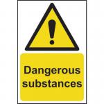 Dangerous Substances&rsquo; Sign; Rigid 1mm PVC Board (200mm x 300mm)
