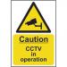Self-Adhesive Vinyl Caution CCTV In Operation sign (400 x 600mm). Easy to use and fix. 11217