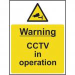 Self-Adhesive Vinyl Warning CCTV In Operation sign (300 x 400mm). Easy to use and fix. 11231