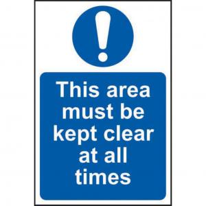 This area must be kept clear at all times 1.2mm Recyclable PP 200 x