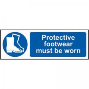 Protective Footwear Must Be Worn Sign, Self-Adhesive Vinyl 300mm x