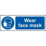 Mandatory Self-Adhesive Vinyl Sign (300 x 100mm) - Wear Face Mask