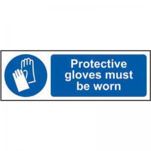 Protective gloves must be worn 1.2mm Recyclable PP 300 x 100mm 11393