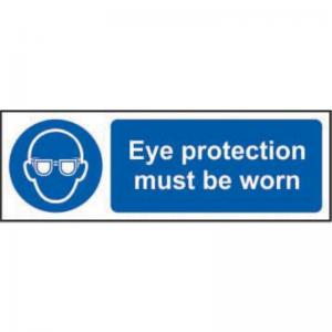 Eye protection must be worn 1.2mm Recyclable PP 600 x 200mm 11399