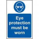 Eye Protection Must Be Worn&rsquo; Sign; Self-Adhesive Vinyl (200mm x 300mm)
