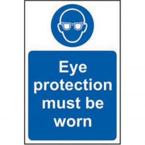 Eye Protection Must Be Worn Sign, Self-Adhesive Vinyl 400mm x 600mm