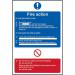 Self-Adhesive Vinyl Fire Action Procedure sign (200 x 300mm). Easy to use and fix. 11462