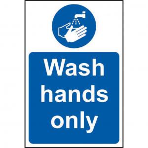Wash hands only 1.2mm Recyclable PP 200 x 300mm 11473