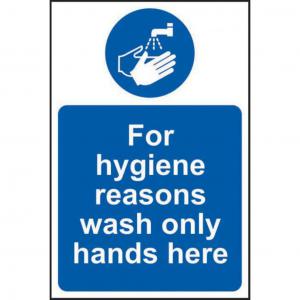 For hygiene reasons wash only hands here 1.2mm Recyclable PP 200 x