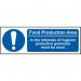 The food prep signs from Spectrum Industrial are designed for optimum hygiene in food production areas. Made of self-adhesive vinyl, this 300mm x 100mm sign clearly states This Is A Food Production Area in bold letters. Trust Spectrum Industrial for your food safety needs.