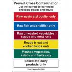 Prevent Cross Contamination. Use The Correct Colour&rsquo; Sign; Self-Adhesive Vinyl (200mm x 300mm)