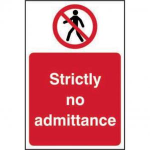 Strictly no admittance 1.2mm Recyclable PP 400 x 600mm 11603