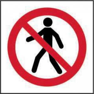 No thoroughfare symbol 1.2mm Recyclable PP 100 x 100mm 11621