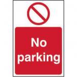 No Parking sign (200 x 300mm). Manufactured from strong rigid PVC and is non-adhesive; 0.8mm thick.