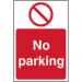 No Parking sign (200 x 300mm). Manufactured from strong rigid PVC and is non-adhesive; 0.8mm thick. 11627