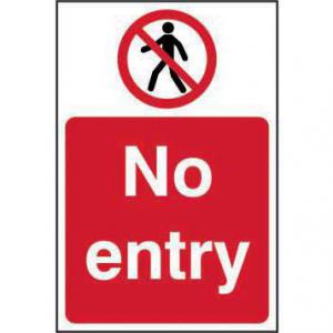 Self-Adhesive Vinyl No Entry sign 200 x 300mm. Easy to use and fix.