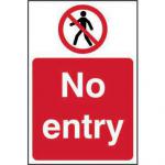 No Entry sign (200 x 300mm). Manufactured from strong rigid PVC and is non-adhesive; 0.8mm thick.