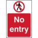 No Entry sign (200 x 300mm). Manufactured from strong rigid PVC and is non-adhesive; 0.8mm thick. 11631