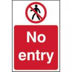 No Entry&rsquo; Sign; Self-Adhesive Vinyl (400mm x 600mm)