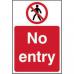 The image shows a bright red industrial prohibited sign with bold white text reading No Entry and a thickness of 1.2mm. Made from recyclable PP material, the sign measures 400 x 600mm and features the well-known Spectrum Industries logo in the corner. The simple yet eye-catching design is perfect for clearly displaying restricted areas in any industrial setting.