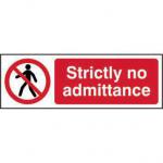Prohibition Self-Adhesive Vinyl Sign (300 x 100mm) - Strictly No Admittance