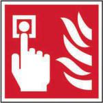 Fire Alarm Call Point Symbol sign (100 x 100mm). Manufactured from strong rigid PVC and is non-adhesive; 0.8mm thick.