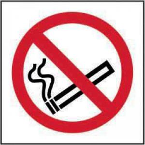 No smoking symbol 1.2mm Recyclable PP 100 x 100mm 11841