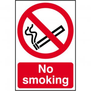 No Smoking 1.2mm Recyclable PP 148 x 210mm 11926