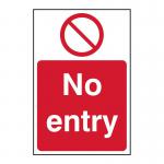 In this photo, you can see a set of Spectrum Industrial Prohibited Signs, specifically the No Entry sign. Made from 1.2mm thick recyclable PP material, each sign measures 148 x 210mm. The bold print and clear symbol convey a strong message, making it ideal for any workplace or public area.