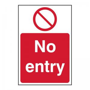 No Entry 1.2mm Recyclable PP 148 x 210mm 11928