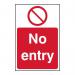 In this photo, you can see a set of Spectrum Industrial Prohibited Signs, specifically the No Entry sign. Made from 1.2mm thick recyclable PP material, each sign measures 148 x 210mm. The bold print and clear symbol convey a strong message, making it ideal for any workplace or public area.