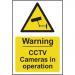 Warning CCTV In Operation sign (148 x 210mm). Manufactured from strong rigid PVC and is non-adhesive; 0.8mm thick. 11929